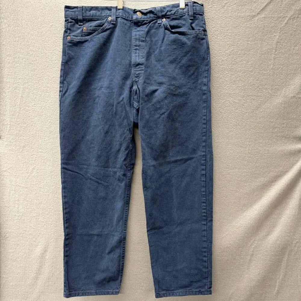 Levi's 555 Jeans Mens 38x30 (38x29 Actual) USA Orange Tab Indigo Blue VINTAGE - Picture 2 of 9